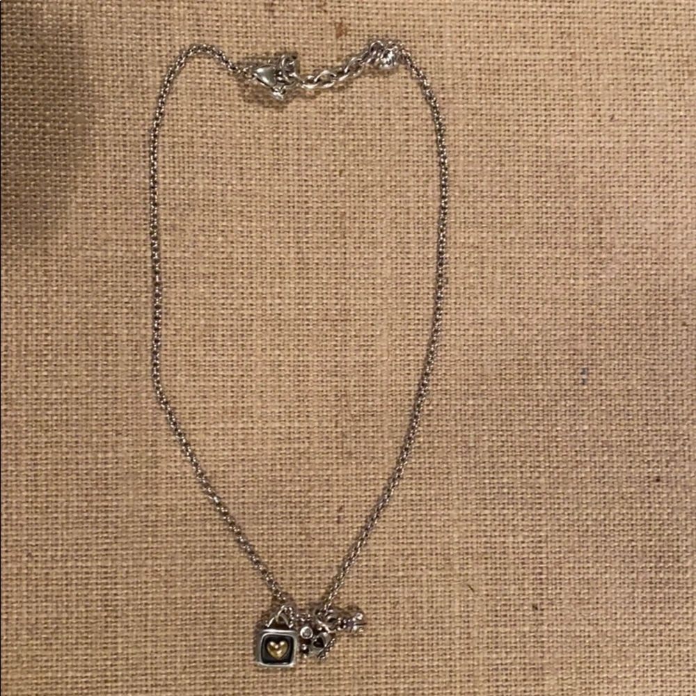 Brighton princess crown/heart charm necklace